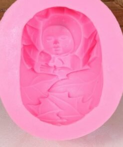 Sleeping Baby with Bear Shape Soaps Mold