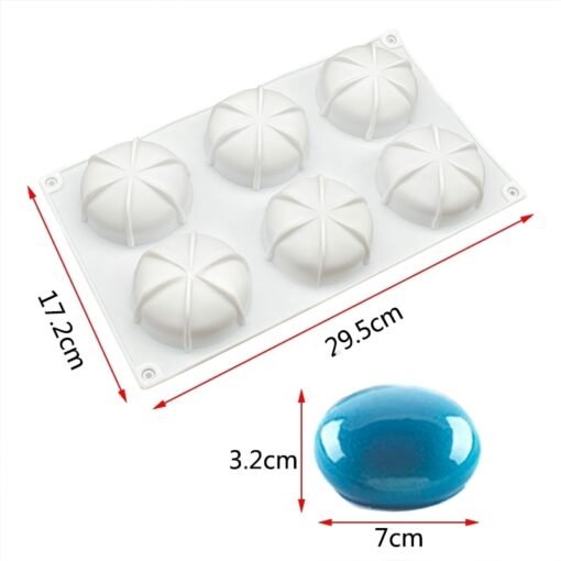 Vedini 6 Cavity DiY Round Cake and Candle Silicone Mold JKB-607 - Image 3