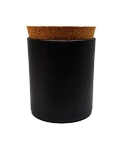 black candle jar 200ml with cork