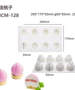 Vedini 6-Cavity Peach Fruit Candle Wax Cake Chocolate Silicone Mould JKB-182
