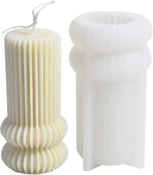 Striped Cylinder Candle Mold
