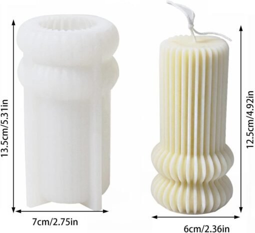 Vedini Striped Cylinder Candle Mold | 3d Cylinder Candle Mold Stripe Silicone Molds JKB-175 - Image 2