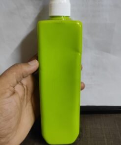 VEDINI Green TALL SQUARE BOTTLE (PCR/PET) & 24MM GLOSSY LOTION/HAND WASH/FACEWASH PUMP 300ML - White Pump