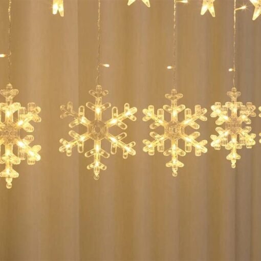 Vedini Snowflakes LED Curtain Lights for Christmas, Diwali, Wedding, Window, Festive, 2.5 m, (Pack of 1) Warm White Light, Diwali Lights , Lights for Diwali jkb-1023 - Image 6