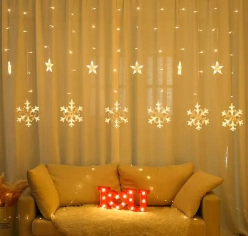 Vedini Snowflakes LED Curtain Lights for Christmas, Diwali, Wedding, Window, Festive, 2.5 m, (Pack of 1) Warm White Light, Diwali Lights , Lights for Diwali jkb-1023 - Image 8