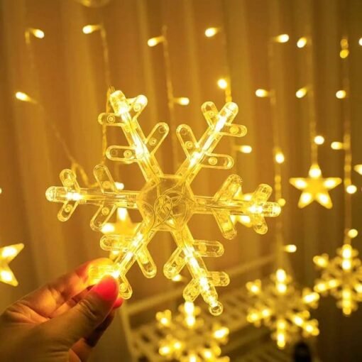 Vedini Snowflakes LED Curtain Lights for Christmas, Diwali, Wedding, Window, Festive, 2.5 m, (Pack of 1) Warm White Light, Diwali Lights , Lights for Diwali jkb-1023 - Image 7