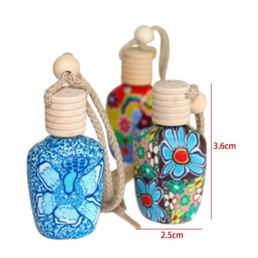 Vedini Random Color Printed Hanging Car Perfume Diffuser Fragrance Bottle - Image 2
