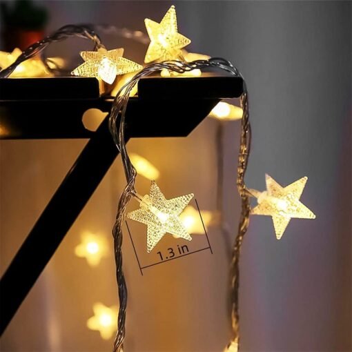 Vedini Star String Lights for Decoration - 14 LED Star Fairy Lights Waterproof Indoor Outdoor for Home Decoration jkb-1012 - Image 2