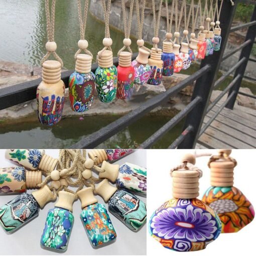 Vedini Random Color Printed Hanging Car Perfume Diffuser Fragrance Bottle - Image 5