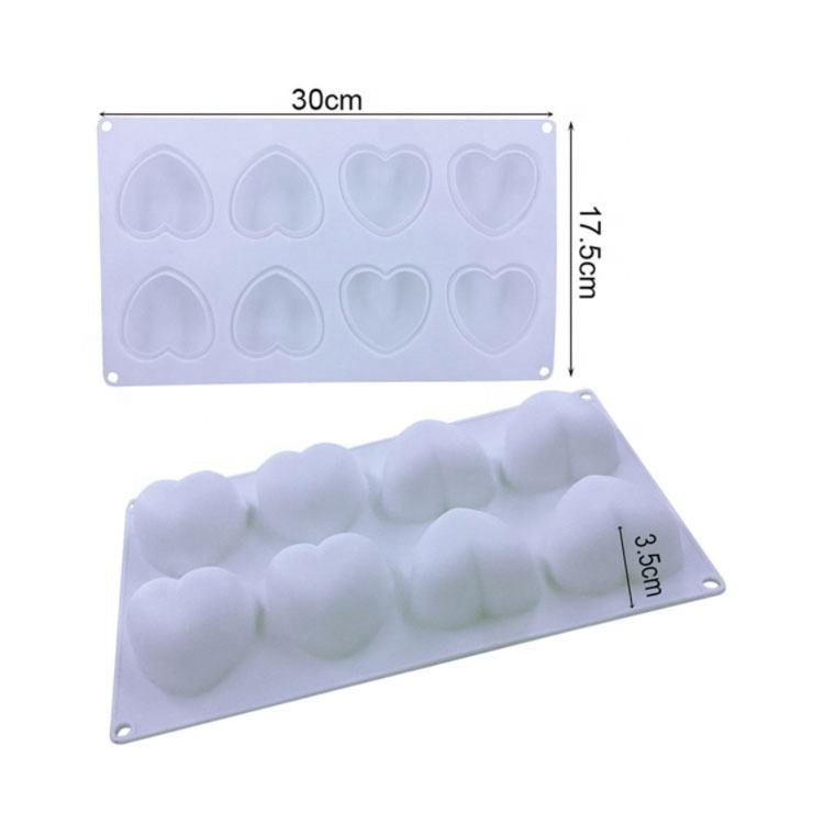 Vedini 8 Cavity Love Heart Shape Silicone Mousse Cake Mould for Baking | Truffle Mould JKB-728 - Image 5