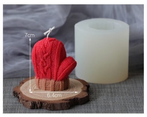 Vedini Gloves Candle Mold,Christmas Woolen Texture Cecorative Epoxy Resin Mold,Plaster Silicone Aromatherapy Handmade Soap Pendant Keychain Mold no SCM 183 - Image 2