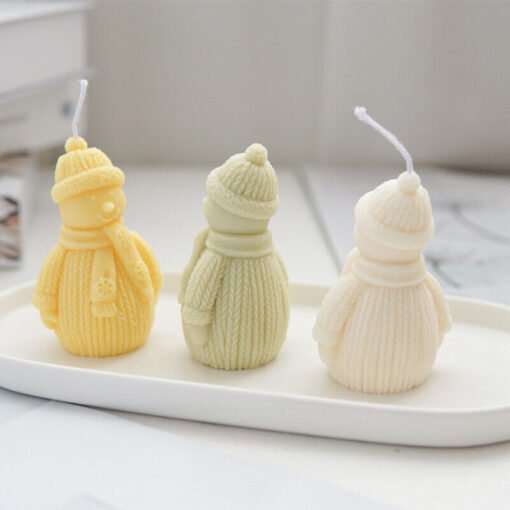 Vedini Christmas Snowman Candle Moulds Soft Scented Candle Mold Wax Snowman Mold no wcm 181 / 384 - Image 6