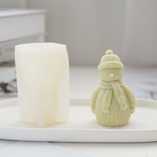 Vedini Christmas Snowman Candle Moulds Soft Scented Candle Mold Wax Snowman Mold no wcm 181 / 384 - Image 3