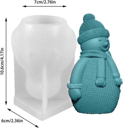 Vedini Snowman Candle Mold I Fondant Silicone Christmas Scented Wax Mould I Suculent Mold | Handmade Candle Making WCM - 355 (763) - Image 3