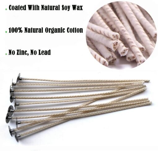 Vedini Candle Wick, Pre-Waxed Wicks with, 6 Inch Candle Wicks for Candle Making. (6 inch) - Image 4