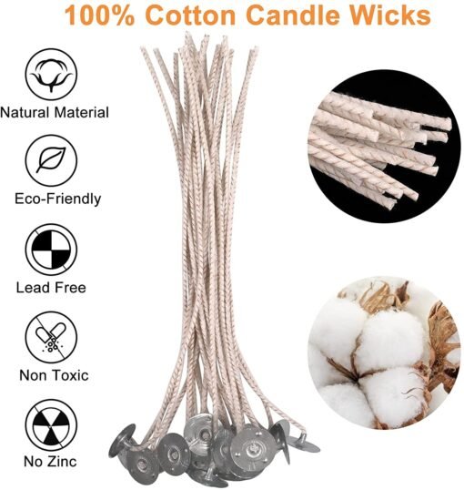 Vedini Candle Wick, Pre-Waxed Wicks with, 6 Inch Candle Wicks for Candle Making. (6 inch) - Image 5