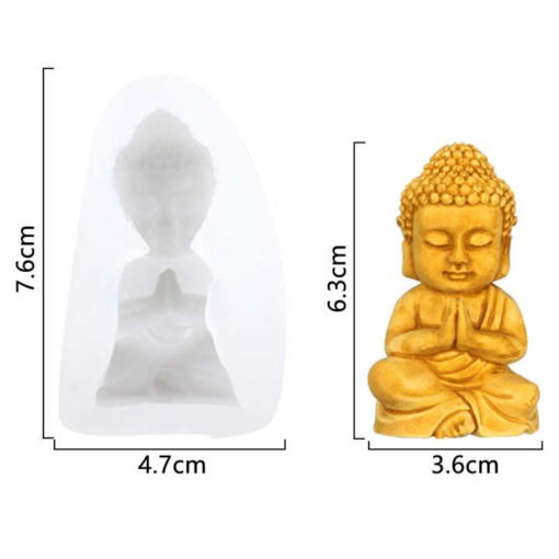 Vedini silicone chocolate mould with Three-dimensional Buddha statue shape silicone sugar lace mould, 3D Fondant cake mold JKB-694 - Image 2