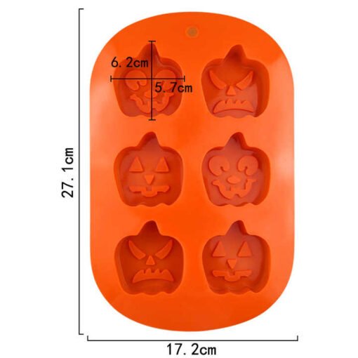 Vedini 6 Cavity pumpkin shape Halloween silicone resin diy hand make candle mold (65 gm approx) JKB-709 - Image 5