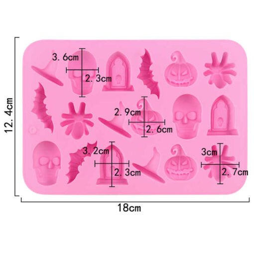 Vedini 18 Cavity halloween skeleton and spider shape silicone chocolate mold JKB-726 - Image 5