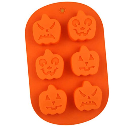 Vedini 6 Cavity pumpkin shape Halloween silicone resin diy hand make candle mold (65 gm approx) JKB-709 - Image 4