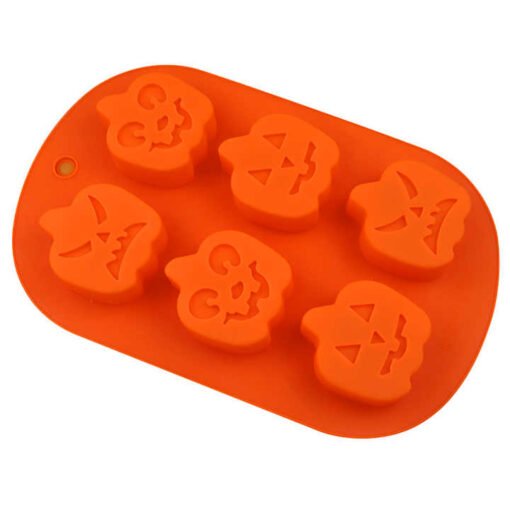 Vedini 6 Cavity pumpkin shape Halloween silicone resin diy hand make candle mold (65 gm approx) JKB-709 - Image 2