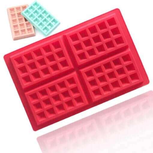 4 Cavity square waffle silicone cake mold