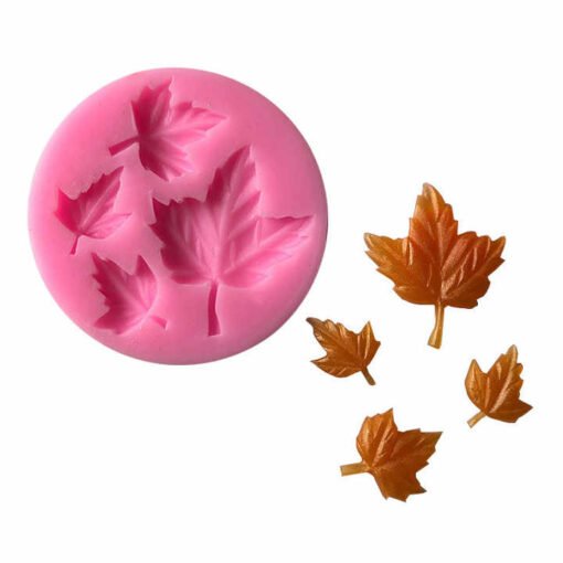 Vedini 4 Cavity 3d maple leaf cupcakes candy fondant chocolate molds silicone mold JKB-720 - Image 4