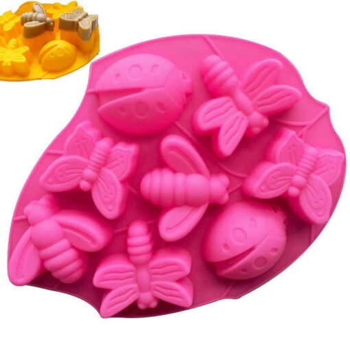 Vedini 8 Cavity Insect Butterfly Dragonfly Bee Ladybug Silicone Cake Molds JKB -704 - Image 4