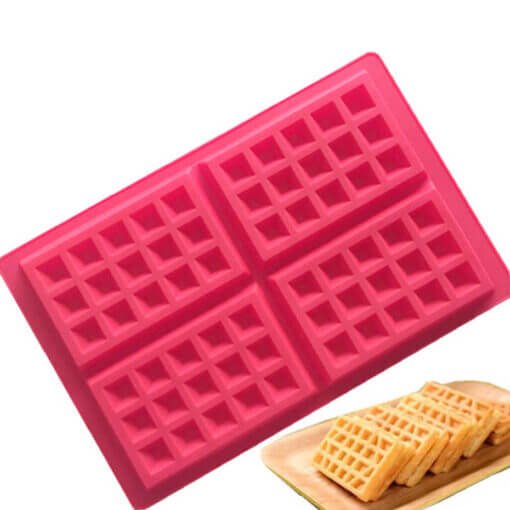 Vedini 4 square waffle silicone cake mold handmade baking biscuit mold high temperature resistant muffin mold JKB-725 - Image 3