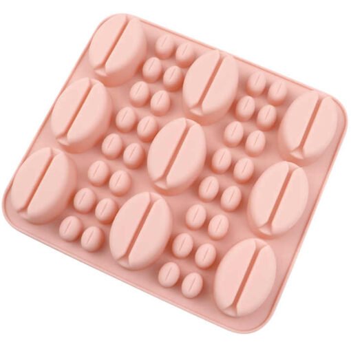 Vedini Big small coffee bean shape mixed chocolate silicone mold resin candy cookie mold JKB-710 - Image 3