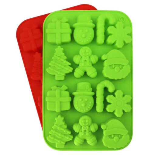 Vedini 14 cavity Christmas series tree and Christmas man head shape silicon resin mold jkb-691 - Image 5