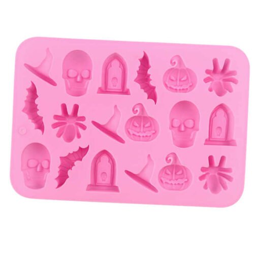 Vedini 18 Cavity halloween skeleton and spider shape silicone chocolate mold JKB-726 - Image 3
