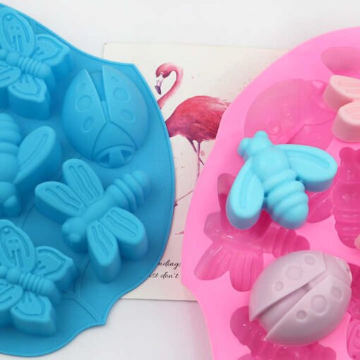 Vedini 8 Cavity Insect Butterfly Dragonfly Bee Ladybug Silicone Cake Molds JKB -704 - Image 5