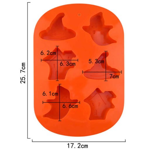 Vedini 6 Cavity hat and ghost shape Halloween system silicone cake mold JKB-723 - Image 6