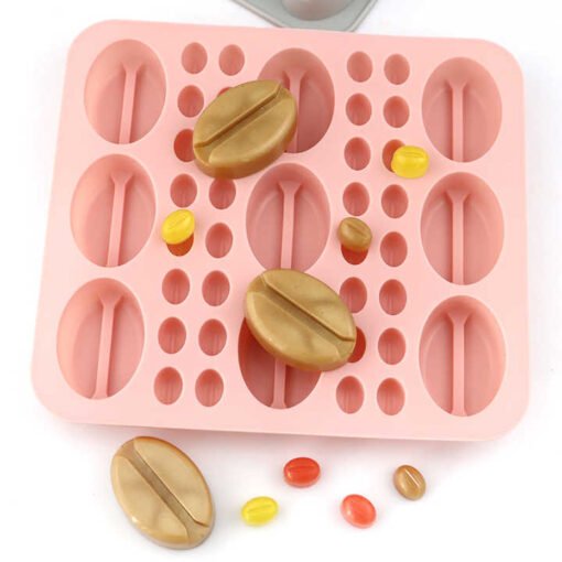 Vedini Big small coffee bean shape mixed chocolate silicone mold resin candy cookie mold JKB-710 - Image 6