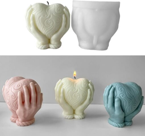 Vedini Holding Heart Candle Silicone Mold Cake Chocolate Fondant Mould DIY Epoxy Resin Mould Jewelry Making Home Decorations JKB397M - Image 2