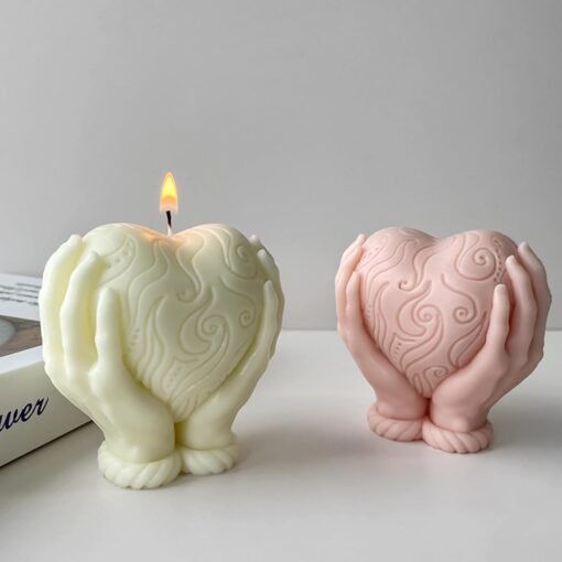 Holding Heart Candle Silicone Mold