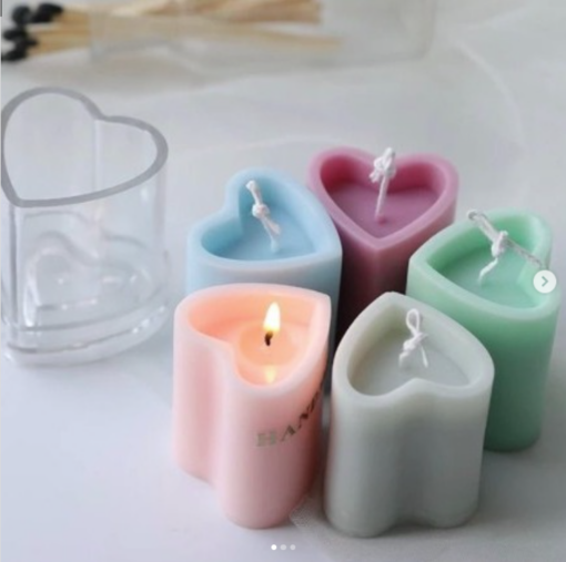 Vedini Acrylic Heart Pillar Polycarbonate Candle Mold Polly carbonate mold JKB159M - Image 2