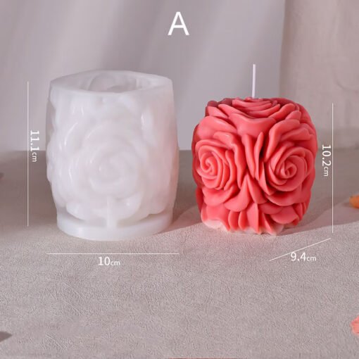 Vedini DIY Valentine's Day Rose Ball Candle Silicone Mold , Flower Rose Bouquet Candle Resin Gypsum Mold JKB-402M WCM - Image 3