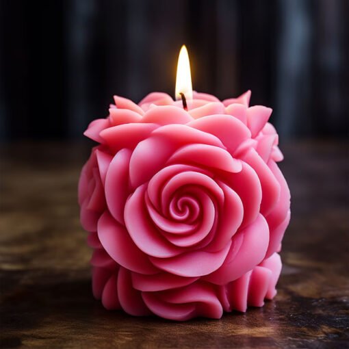 Vedini DIY Valentine's Day Rose Ball Candle Silicone Mold , Flower Rose Bouquet Candle Resin Gypsum Mold JKB-402M WCM - Image 2