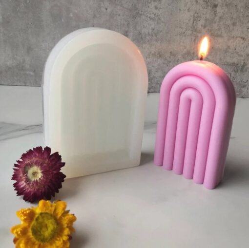 3D Geometric Rainbow Arch Candle Mold