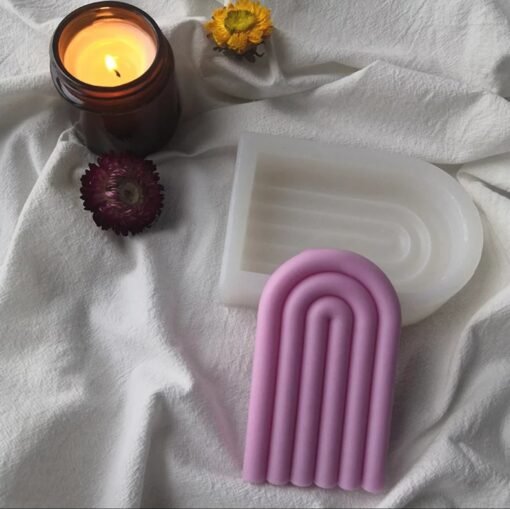 Vedini 3D Geometric Rainbow Arch Candle Mould Artistic Lip Rainbow Candle Silicone Mold Jkb - 196 - Image 2