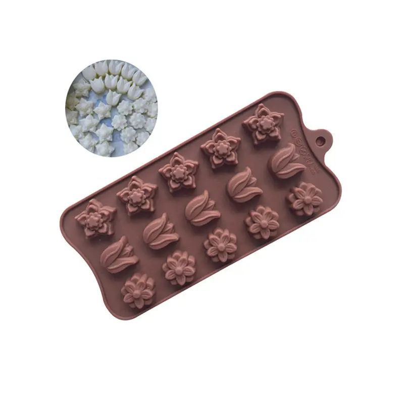 Vedini 15 Cavity Different Flower Tulip Shape Silicon Resin Mold JKB-734 - Image 4