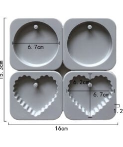 Alternative view of Vedini 4 Cavity 2 sets of round love silicone Hanging And Wax Tablet molds jkb-698