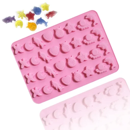 Vedini 32 Cavity Mini small sea animal shape silicone trays chocolate silicone mold chocolate mold JKB-736 - Image 2