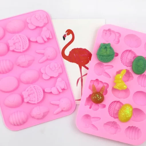 Vedini Easter silicone chocolate mold with egg and rabbit shape Kitchen baking utensils soap mold JKB-758 - Image 2