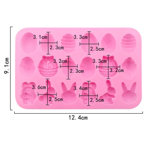 Vedini Easter silicone chocolate mold with egg and rabbit shape Kitchen baking utensils soap mold JKB-758 - Image 3