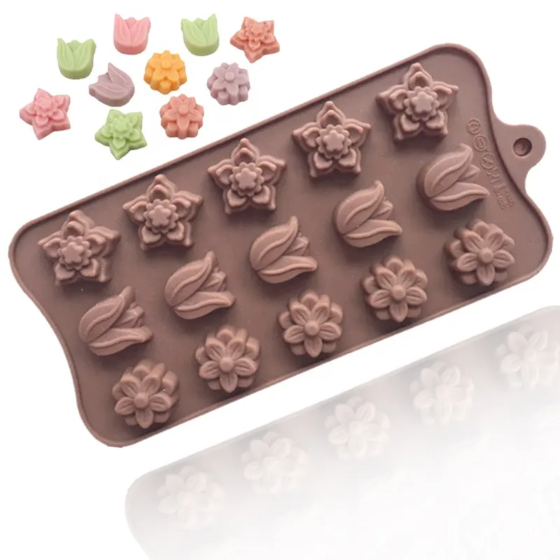 Vedini 15 Cavity Different Flower Tulip Shape Silicon Resin Mold JKB-734 - Image 2