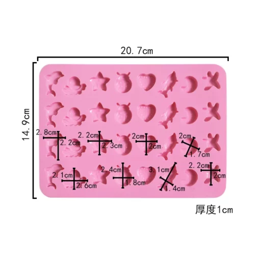 Vedini 32 Cavity Mini small sea animal shape silicone trays chocolate silicone mold chocolate mold JKB-736 - Image 4