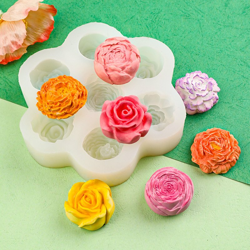 Vedini 7 Cavity Styles Flower Silicone Mold-Miniature Flower Candle Mold-Rose Peony Candle Mold-Epoxy Resin Art Mold jkb-203M - Image 5